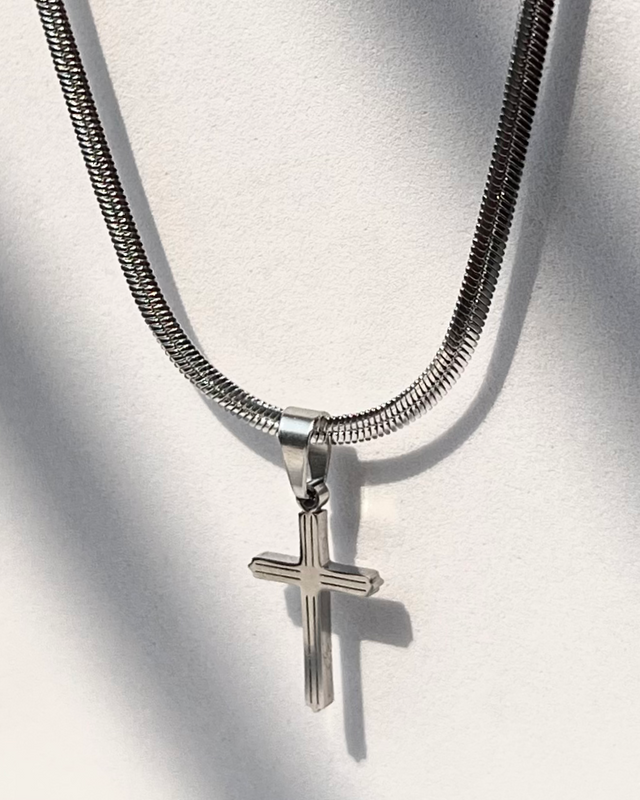 Trinity Cross Chain - Silver(Stainless Steel Pendant)