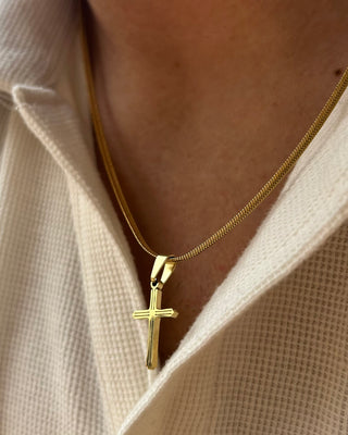 Trinity Cross Chain - Golden (Stainless Steel pendant)